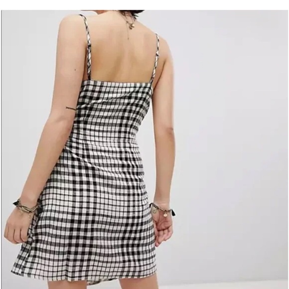 Free People Nodia Black and Off White Gingham Mini Dress - Picture 3 of 11